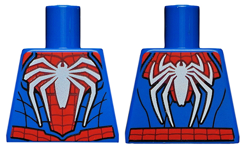 Torso Spider-Man Costume PS4 Black Webs and Large White Spiders Pattern