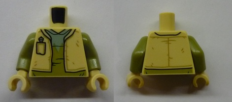 Torso SW Vest with Pocket, Olive Green and Sand Green Shirt Pattern (Hrchek Kal Fas) / Olive Green Arms / Tan Hands