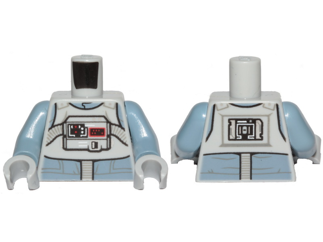 Torso SW AT-AT Driver with Sand Blue Jumpsuit and Bib with Breathing Apparatus Pattern / Sand Blue Arms / Light Bluish Gray Hands