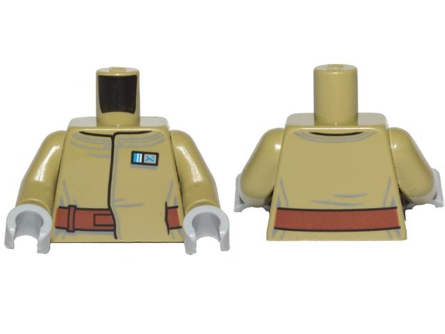 Torso SW Jacket with Resistance Navy Admiral Rank Badge and Reddish Brown Belt Pattern / Olive Green Arms / Light Bluish Gray Hands