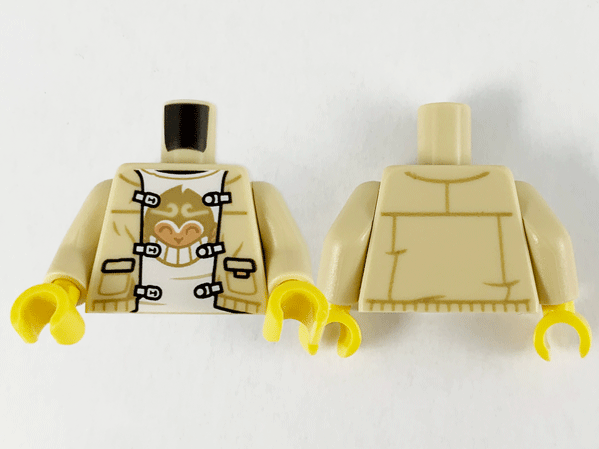Torso Tang Jacket Open and Monkie Kid Shirt Pattern / Tan Arms / Yellow Hands