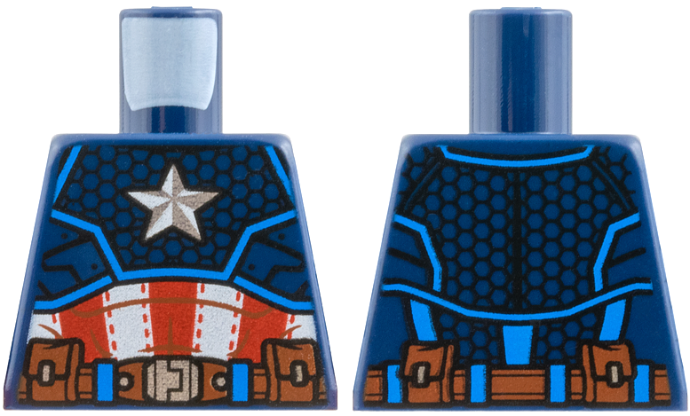 Torso Armor Outline with White Star on Chest, Red and White Stripes Pattern