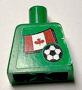 Torso Soccer Canadian Goalie, Canada Flag Sticker Front, White Number Sticker Back Pattern (specify number in listing)
