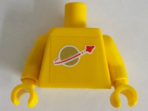 Torso with Classic Space Logo on Transparent Background Pattern (Sticker) / Yellow Arms / Yellow Hands