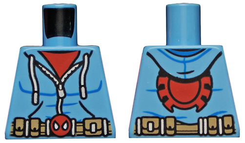 Torso Spider-Man Costume 7 Hoodie and Dark Tan Spider Belt Pattern