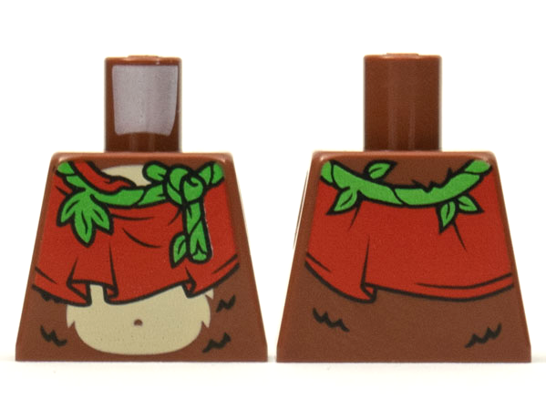 Torso Bright Green Vine, Red Cloth, Tan Stomach Pattern