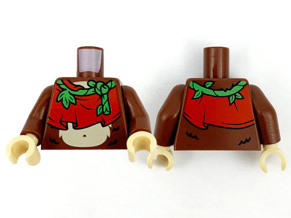 Torso Bright Green Vine, Red Cloth, Tan Stomach Pattern / Reddish Brown Arms / Tan Hands