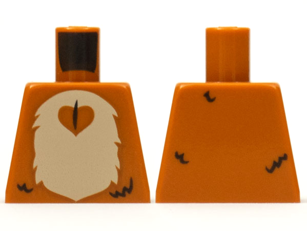 Torso Tan Stomach and Chest Fur and Dark Orange Heart Pattern