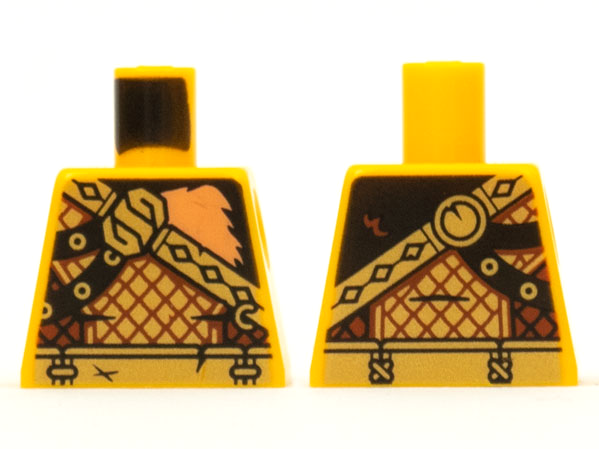 Torso Nougat Fur with Gold Crossbelt and Armor Pattern