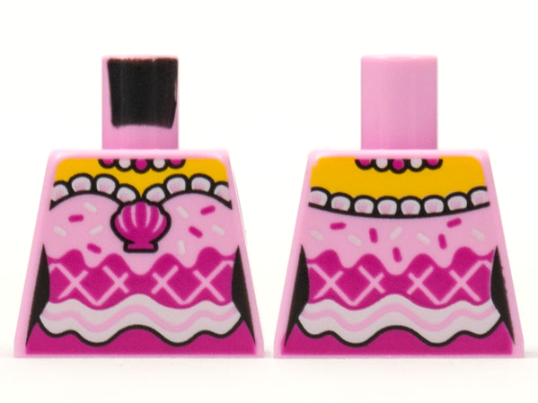 Torso Female Yellow Shoulders, Pearl Necklace, Magenta Shell and White Sprinkles and Trim Pattern