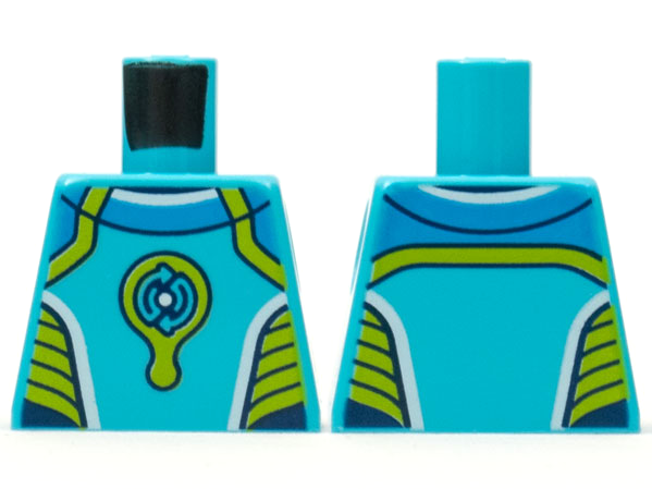Torso Lime Trim and Dark Azure Double Circular Arrows Logo Pattern