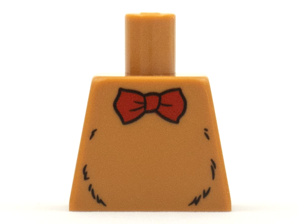 Torso Red Bow Tie and Black Fur Lines Pattern (BAM)