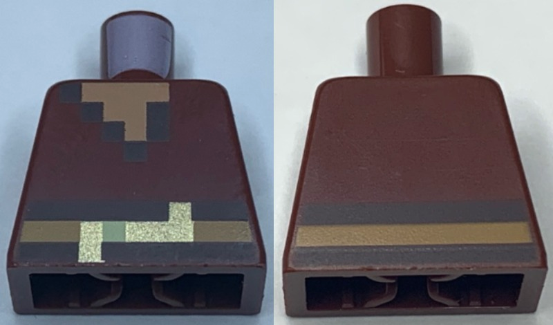 Torso Pixelated Nougat Neck, Dark Brown and Gold Belt Pattern