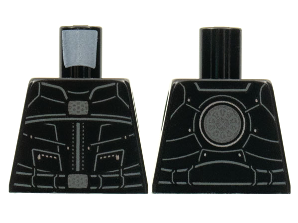 Torso Vest, Silver and Dark Bluish Gray Lines, Ten Rings Logo on Back Pattern