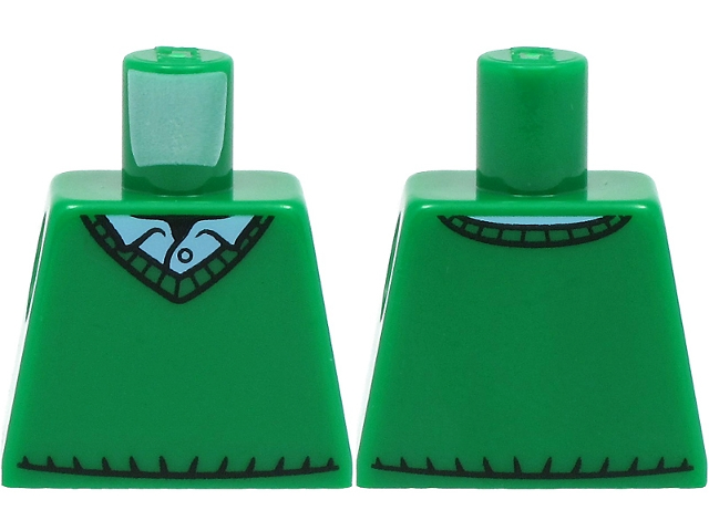 Torso Sweater V-Neck over Button Down Blue Shirt Collar with 1 Button Pattern