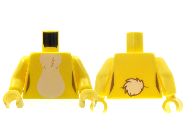 Torso White Fur Stomach and Cottontail Pattern / Bright Light Yellow Arms / Bright Light Yellow Hands