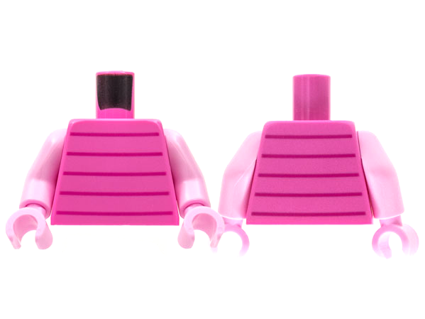 Torso 5 Magenta Lines Pattern / Bright Pink Arms / Bright Pink Hands