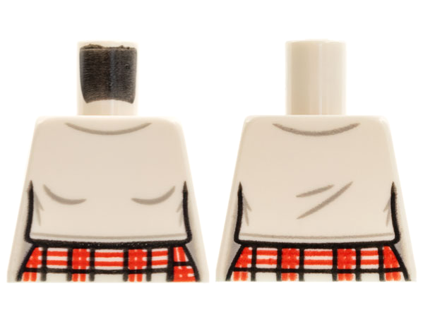 Torso Female Top with Plaid Skirt Pattern
