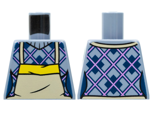 Torso Female Argyle Sweater, Tan Apron with Yellow Top Pattern