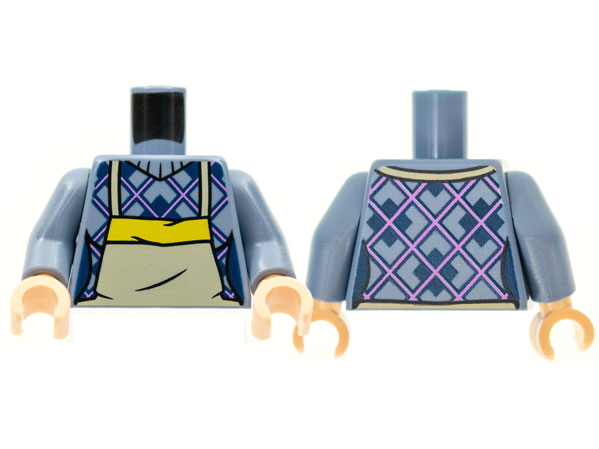 Torso Female Argyle Sweater, Tan Apron with Yellow Top Pattern / Sand Blue Arms / Light Nougat Hands
