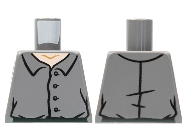 Torso Shirt with 4 Buttons, Light Nougat Neck Pattern