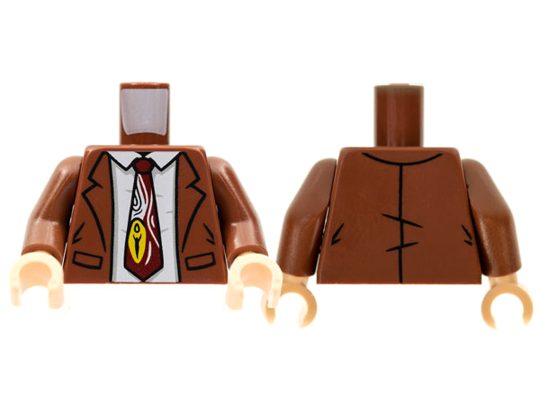 Torso Jacket, White Shirt, Reddish Brown Tie with White and Yellow Design Pattern / Reddish Brown Arms / Light Nougat Hands