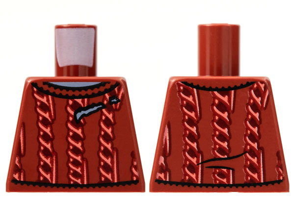 Torso Knit Cable Sweater with Coral Pattern