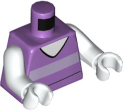 Torso Dress with White Collar, Black Line, and Lavender Stripe Pattern / White Arms / White Hands