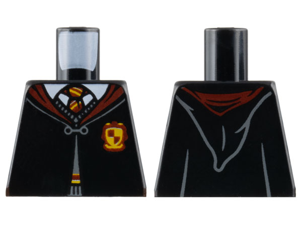 Torso Hogwarts Robe Clasped with Gryffindor Crest, Sweater, Shirt and Tie Pattern