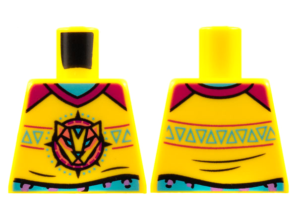 Torso Medium Azure Neck, Magenta Collar, Leopard Logo Pattern