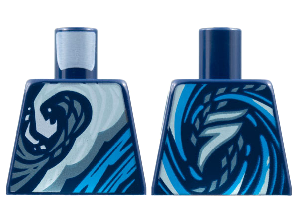 Torso White, Metallic Light Blue, Dark Azure Wave Pattern