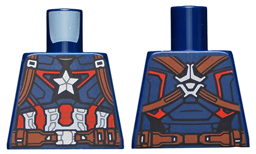 Torso Armor Outline with White Star on Chest, Red and White Stripes Pattern