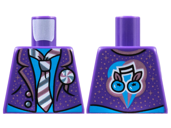 Torso Suit Jacket, Metallic Pink Trim, Speckles, Dark Azure Chest, Metallic Light Blue and Metallic Pink Tie Pattern