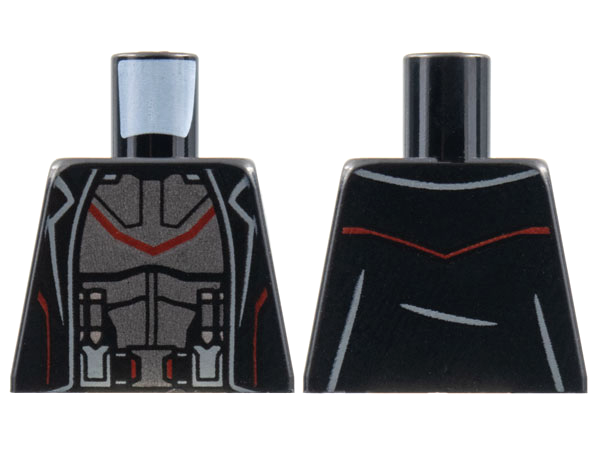 Torso Jacket with Red Stripe, Pearl Dark Gray Armor Pattern