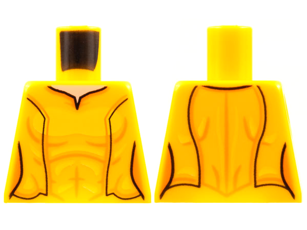 Torso Female, Light Nougat Neck, Black Stripes, Orange Contour Lines Pattern