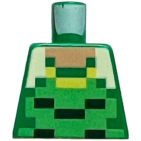 Torso Pixelated Nougat Neck, Bright Green, Dark Green and Yellow Shirt Pattern