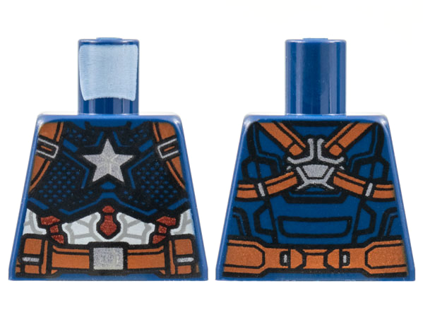 Torso Armor, Reddish Brown Shoulder Straps and Belt, Silver Star and Buckle, White and Dark Red Trim Pattern