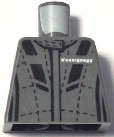 Torso Racing Suit with Koenigsegg Logo, Black Stitching and Stripes, Badge on Back Pattern