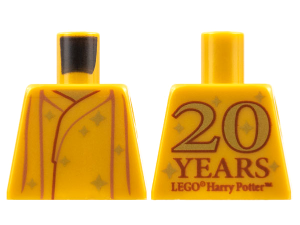 Torso Robe with Copper Gathers, Gold Stars, Reddish Brown '20 YEARS LEGO Harry Potter' on Back Pattern