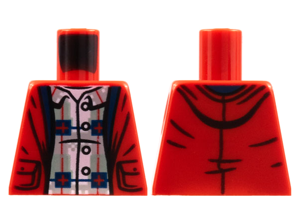 Torso Jacket, Sand Green and Light Bluish Gray Plaid Shirt Pattern