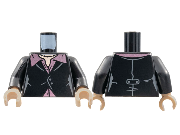 Torso Female Jacket, Light Nougat Neck, Black Necklace, Metallic Pink Shirt Pattern / Black Arms / Light Nougat Hands
