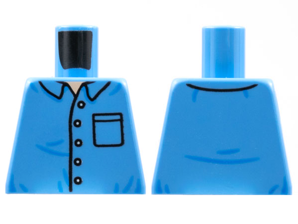 Torso Shirt with Collar, 5 Buttons, Pocket, Medium Nougat Neck Pattern