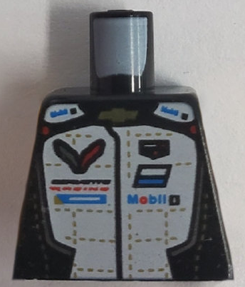 Torso Racing Suit with Stitching, Chevrolet Logo, Mobil 1 Logo, and 'CORVETTE RACING' Pattern