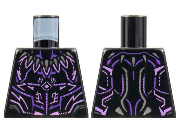 Torso Armor with Dark Purple and Lavender Trim, Pearl Dark Gray Claw Necklace Pattern