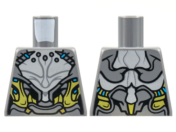 Torso Armor, Light Bluish Gray Chest, Yellow and Medium Azure Trim Pattern