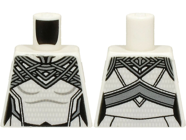 Torso Female Silver Armor, Collar and Hexagons Pattern