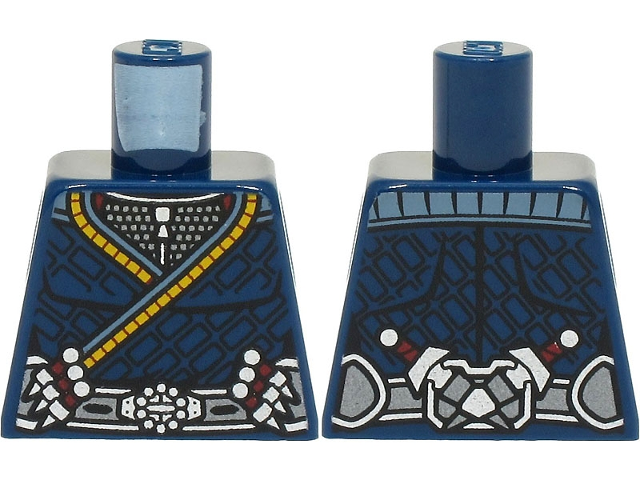 Torso Armor and Robe with Bright Light Orange Trim, Silver Belt with Buckle and Daggers Pattern