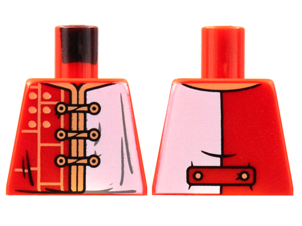 Torso Tang Jacket, White Left Side, Medium Nougat Hems and Lacing Pattern