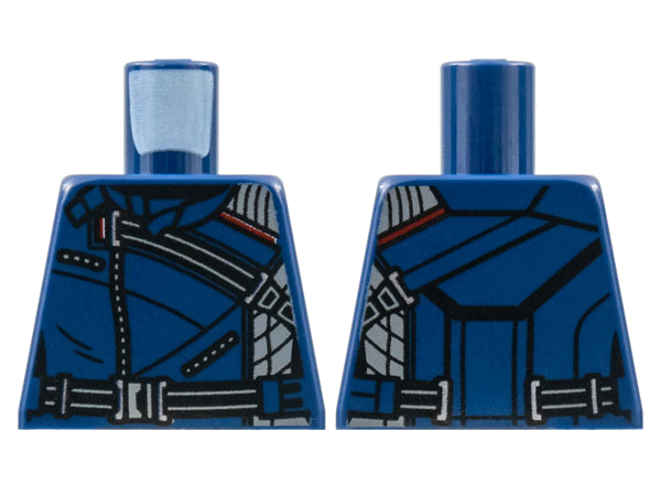 Torso Jacket Black Strap, Zippers, and Belt Pattern