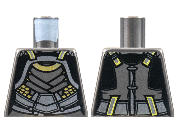 Torso Female Armor, Silver Plates, Gold Trim Pattern